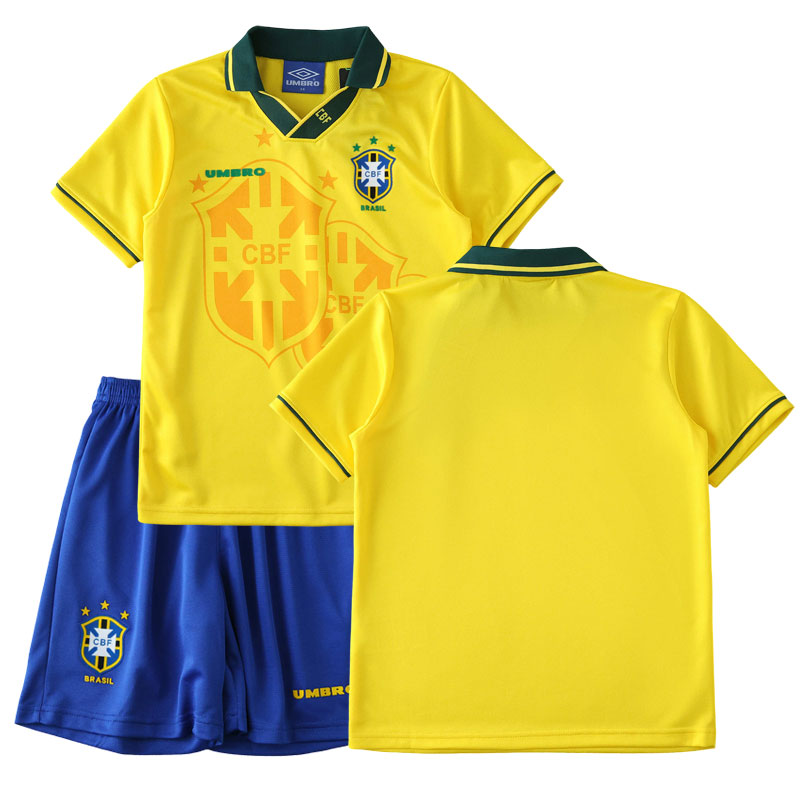 Brazílie Dresy Fotbal Retro Dětský Domácí 1994