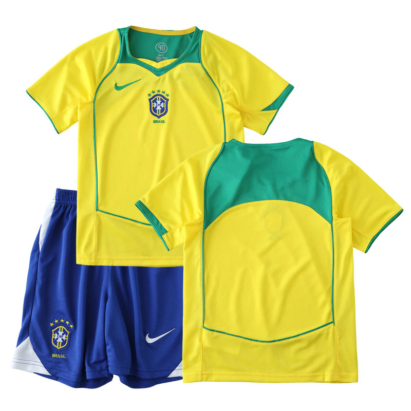 Dětský Fotbalové Dresy Brazílie Domácí Retro 2004