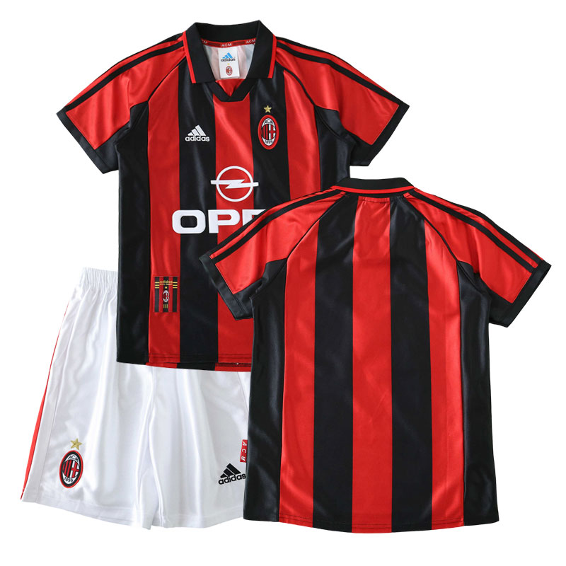 Dětský domácí fotbalový dres AC Milan 98/99 v červeném provedení