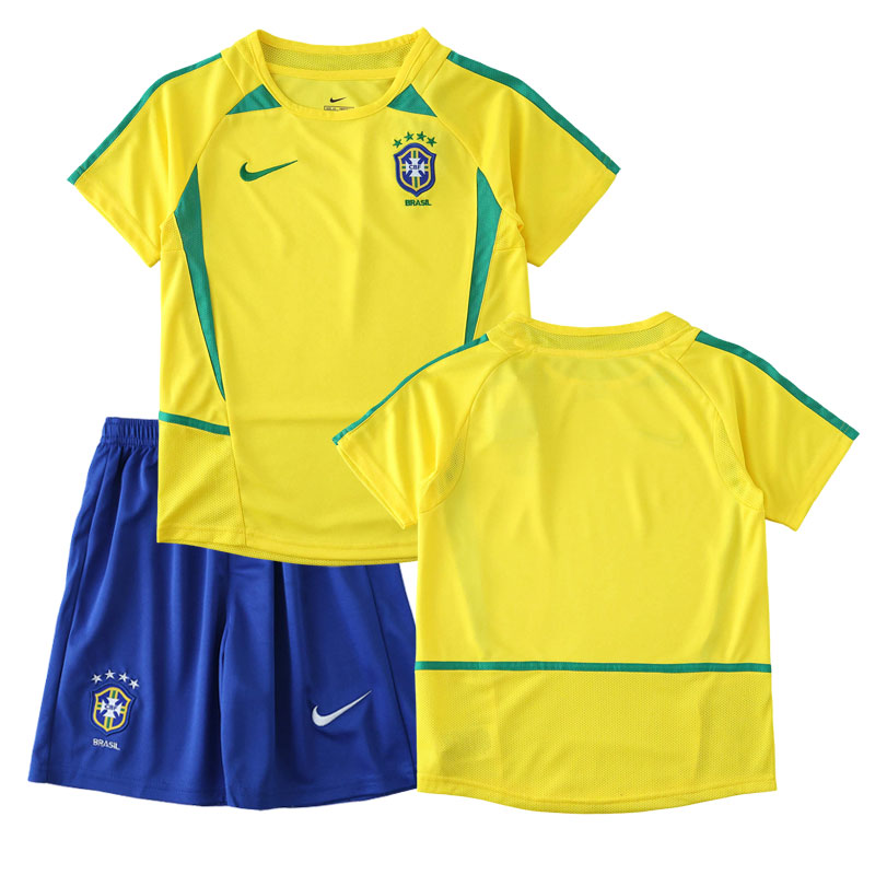 Dětský fotbalový dres Brazílie Retro 2002 Domácí