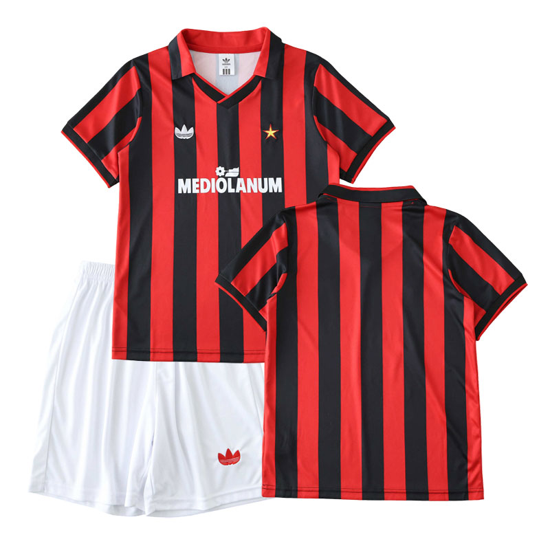 Domácí dětský fotbalový dres 1990-91 AC Milan Retro Vintage dresy