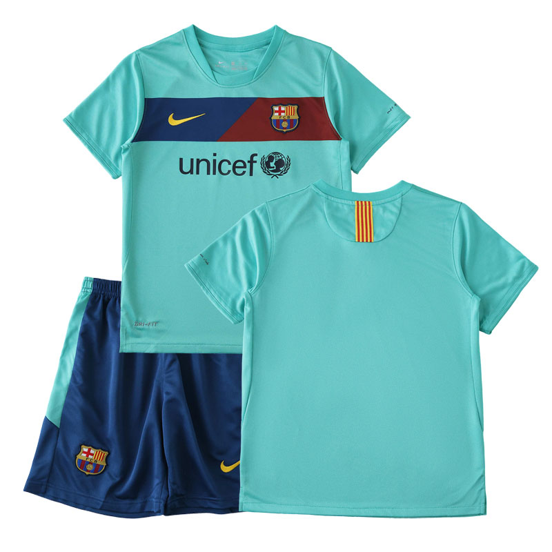 FC Barcelona Dětské Fotbalové Dresy Komplet Retro 2010-11 Venkovní